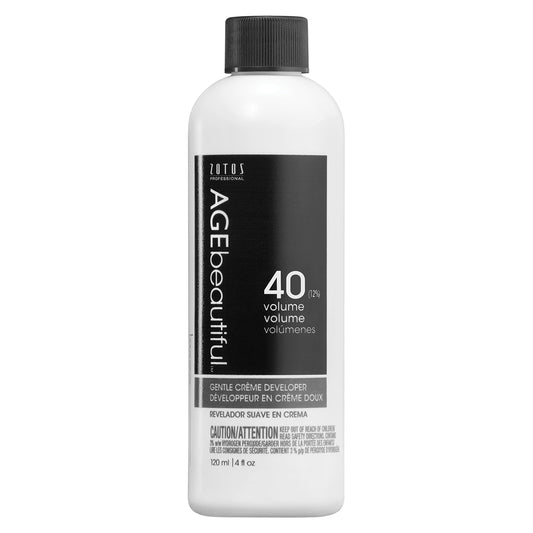 AGE beautiful 40 Volume Hair Developer, Cream Developer for Permanent Hair Color, Toners & Lighteners, Salon Professional Gentle Formula for Long-Lasting Color, 4 Fl Oz