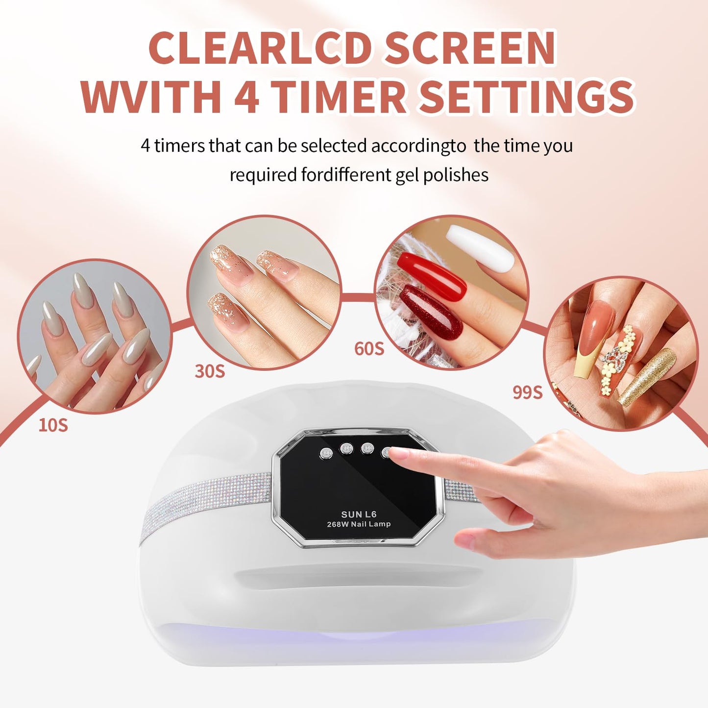 Riuotazi 268W UV LED Nail Lamp for Two Hand