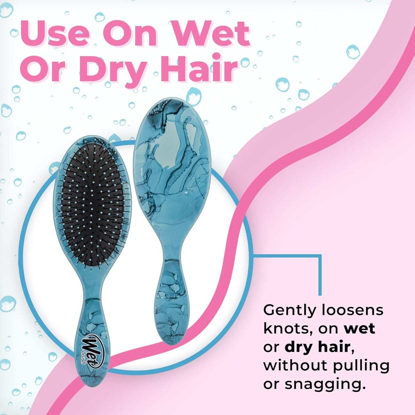 Wet Brush Original Detangler Hair Brush | Arctic Blue - Ultra-Soft IntelliFlex Bristles for All Hair Types - Pain-Free Tangle Removal (Pack of 2)