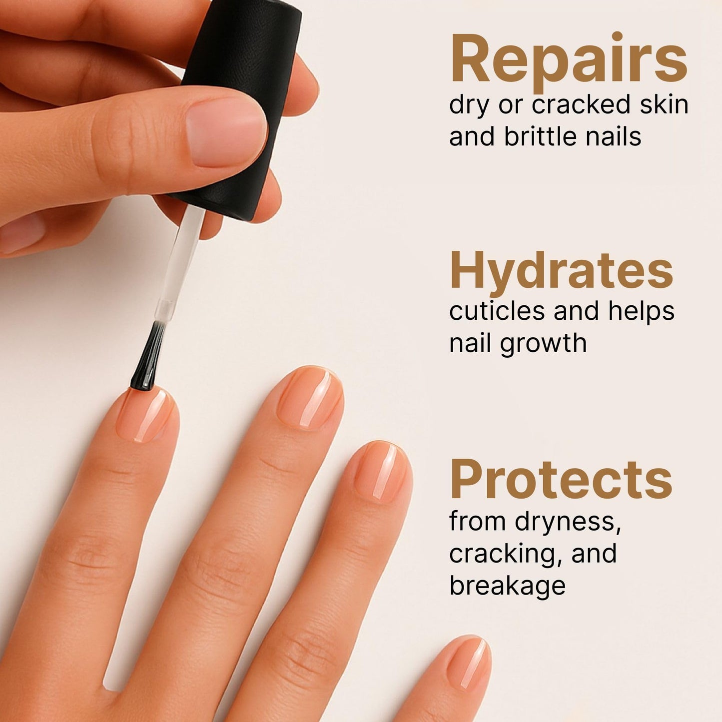 C CARE Sweet Almond Cuticle Oil For Nails - Repairs Cuticles Overnight - Moisturizes and Strengthens Nails and Cuticles - Dropper & Brush included - 2.5oz