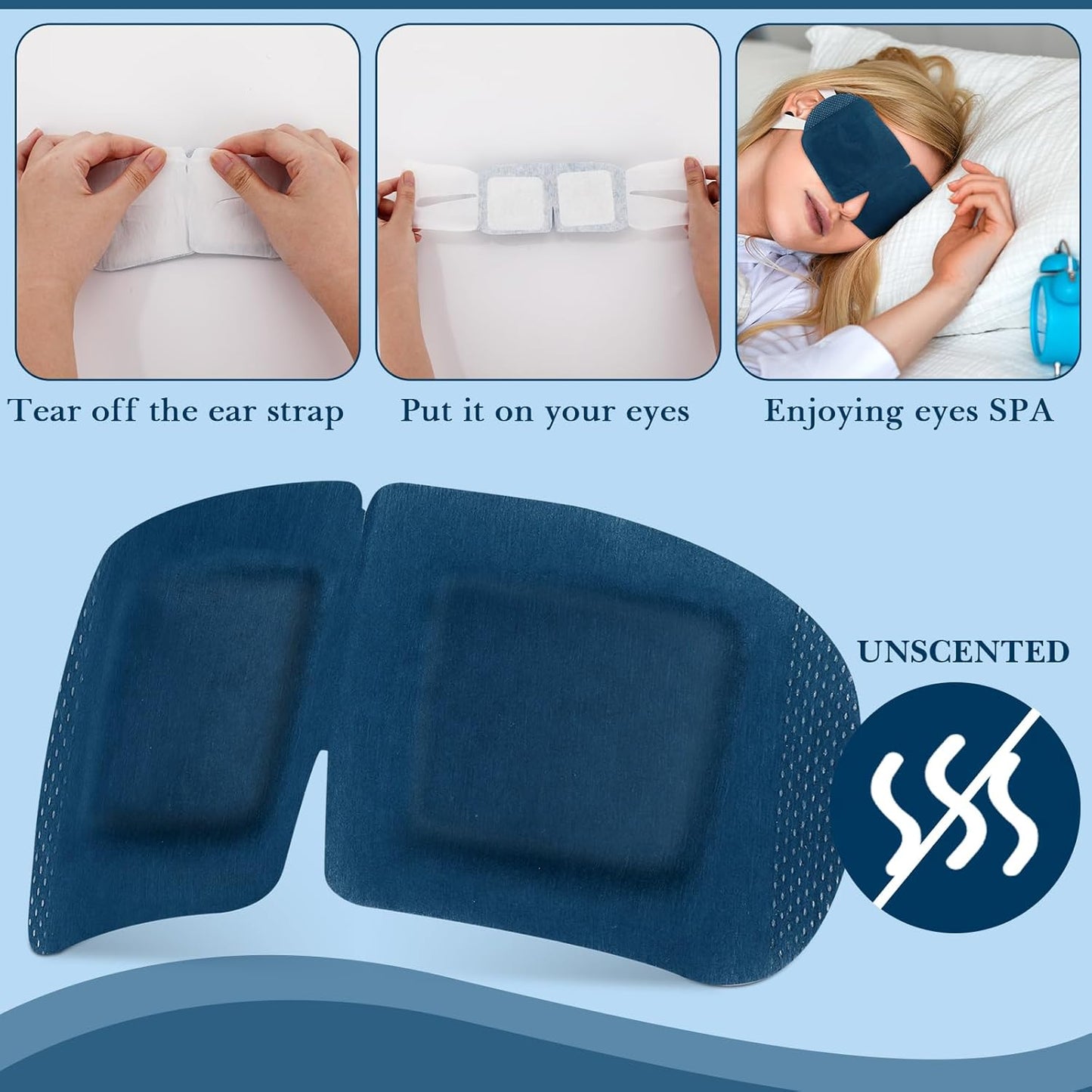 Disposable Steam Eye Masks - 100 Pcs Unscented Self-Heating Warm Compress for Dry Eyes | Relaxation & Spa Gifts