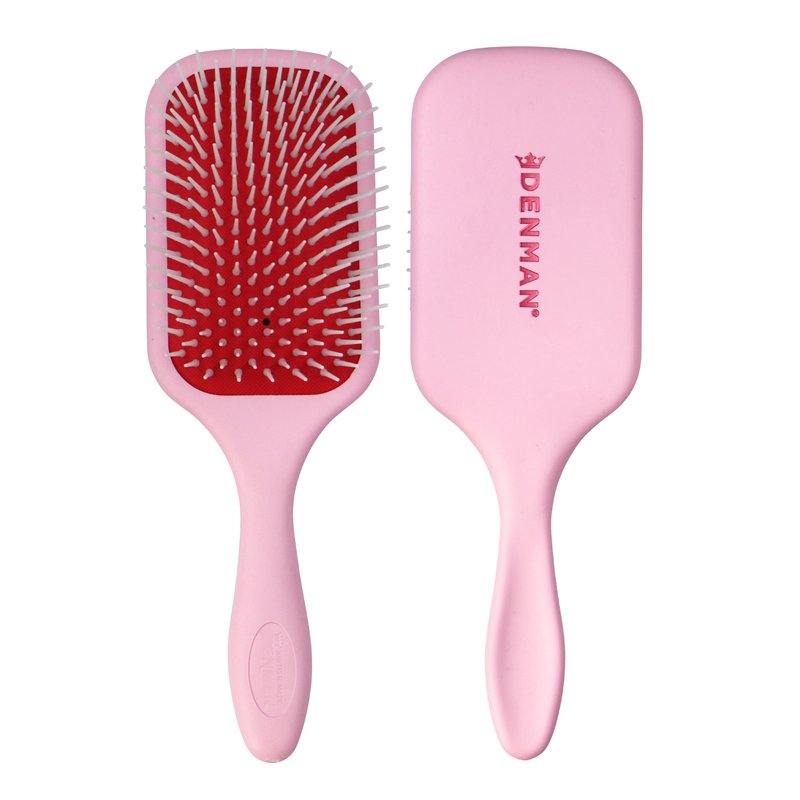 Denman D38 Paddle Hairbrush Pink crush -Air cushioned pad for Detangling, Blow drying, Smoothing, Styling brush - Hair brush For All Hair types - Women and Men