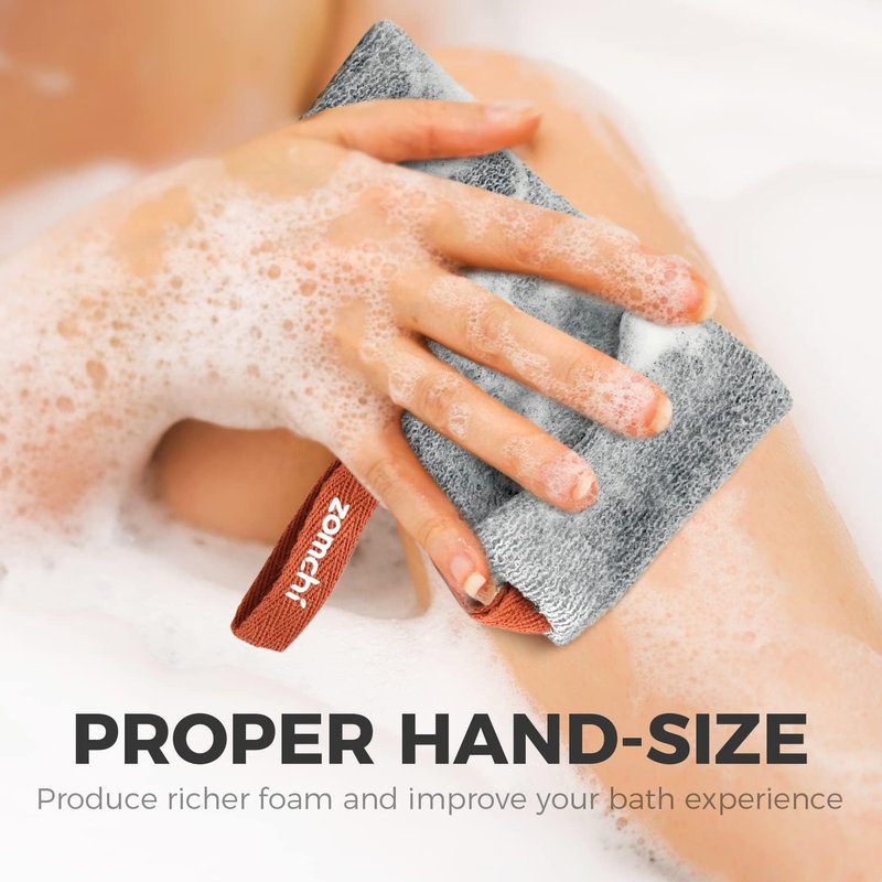 ZOMCHI Soap Saver Bags - Exfoliating Dual-Texture Pouches for Shower | 6 Pack in Gray, Yellow & Pink