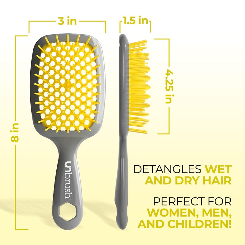 FHI Heat UNbrush Detangling Brush for Pain-Free Brushing on All Wet or Dry Hair Types — Durable DuoFlex Anti-Static Bristles, Lightweight Handle, Vented Hair Brush, Sun Ceremony