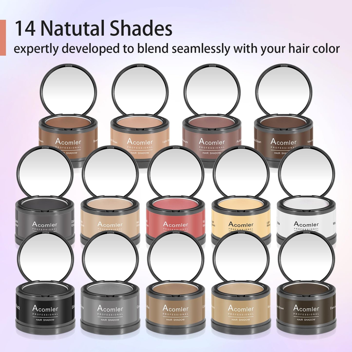 Acomler Root Cover Up Hairline Shadow Powder, Dark Brown, Instantly Cover Thinning Hair, Grey Hair Coverage for Women Men with Eyebrows, Beard Line, Bald Spots (Light Blonde)
