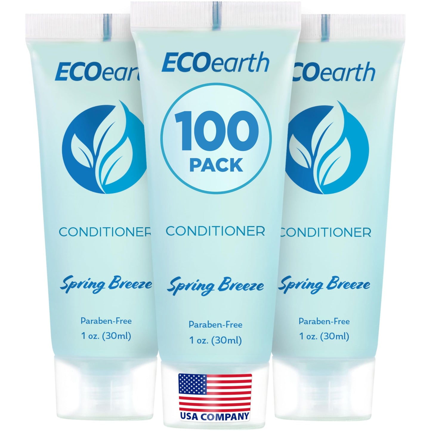EcoEarth - Travel Size Conditioner - 1 fl oz, 100 PK, Spring Breeze - Delight Your Guests with Revitalizing and Refreshing Hotel Conditioner - Small Size Travel Amenities - Hotel Toiletries in Bulk