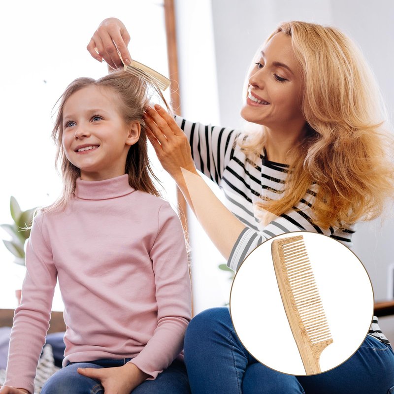 Honeydak 10 Pcs Bamboo Comb Set Natural Handmade Anti-static Set Includes Wide fine Tooth Rat Tail Tooth Combs for Detangling Long Short Thick Thin Curly or Wavy Hair Suitable for Both Women and Men