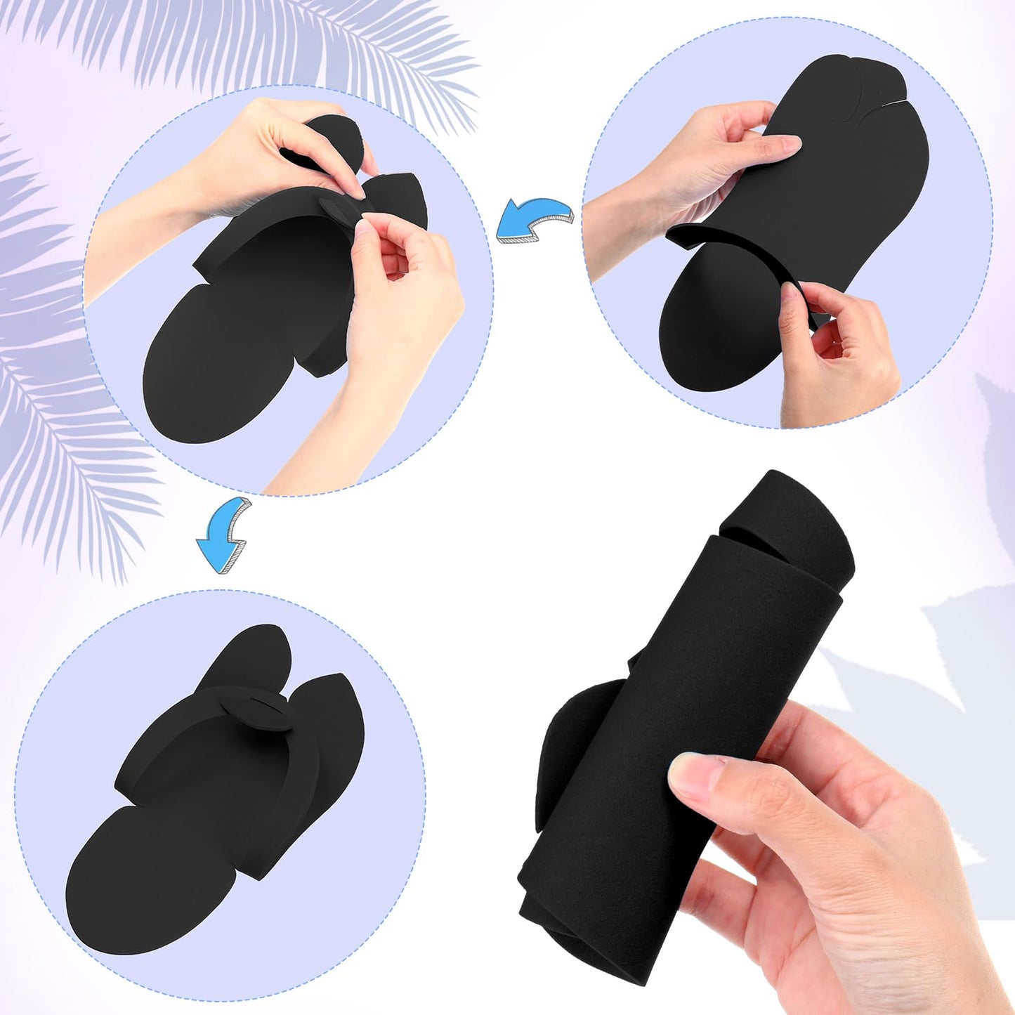 JaGely 90 Pairs Disposable Pedicure Slippers Bulk, Pedicure Flip Flops Disposable Anti Slip EVA Foam Spa Slippers Sandals for Guests Women Girls Kids Foot Bath Nail Salon Party Supplies (Black)