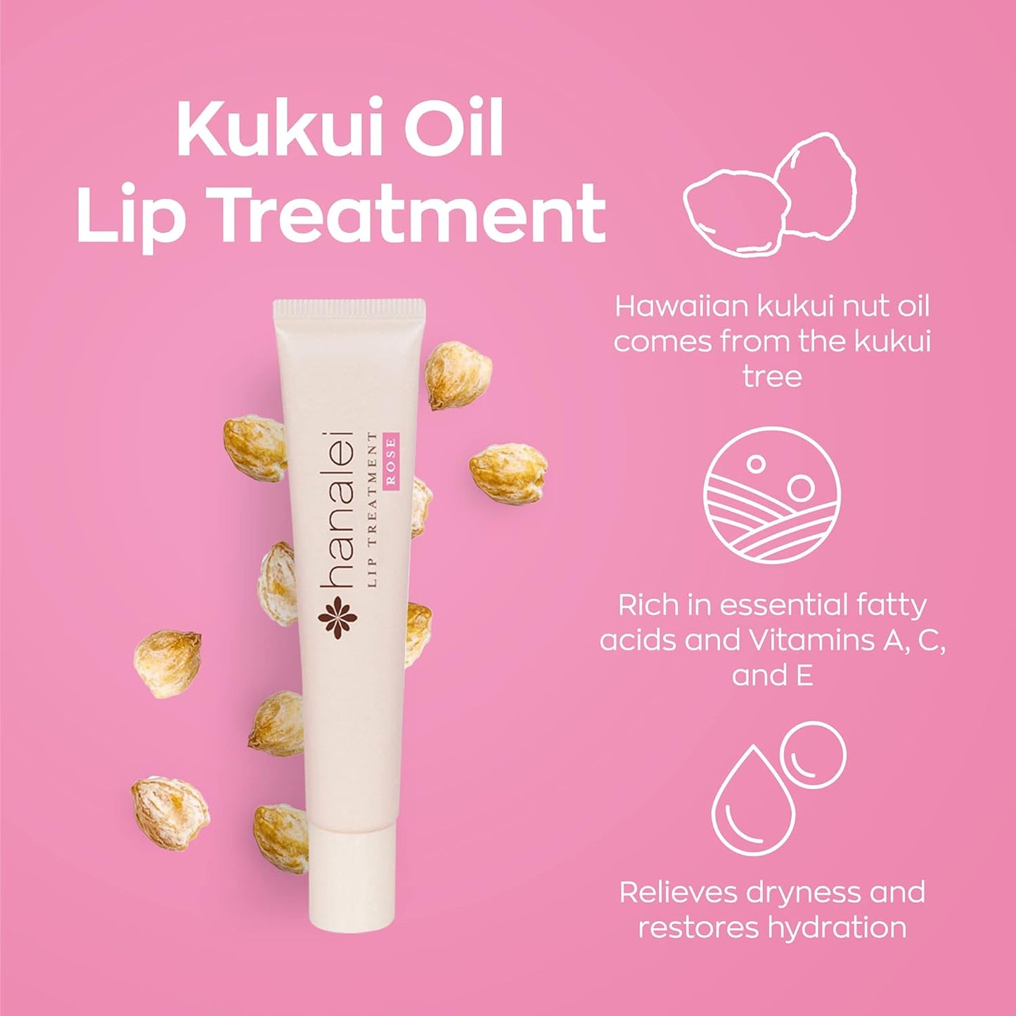 Hanalei Sugar Lip Scrub & Treatment Bundle - Rose Tint | Raw Cane Sugar & Kukui Nut Oil, Cruelty-Free