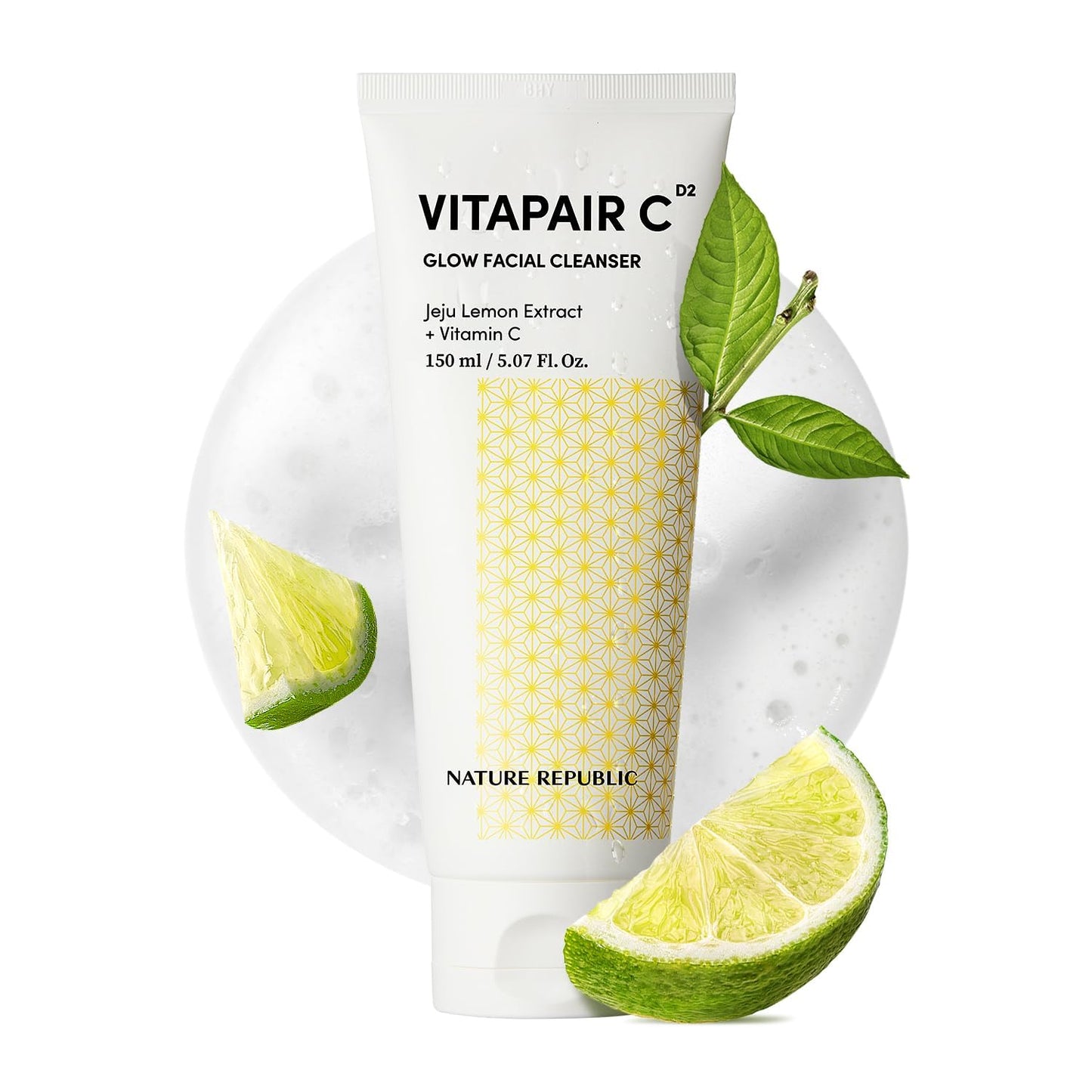 Nature Republic Vitapair C Glow Facial Cleanser | Mild Vitamin Face Wash, Hydrating, Refreshes Skin, Gentle Natural Cleanser, Daily Makeup Remover, Nighttime Foaming, 150ml / 5.07 fl oz