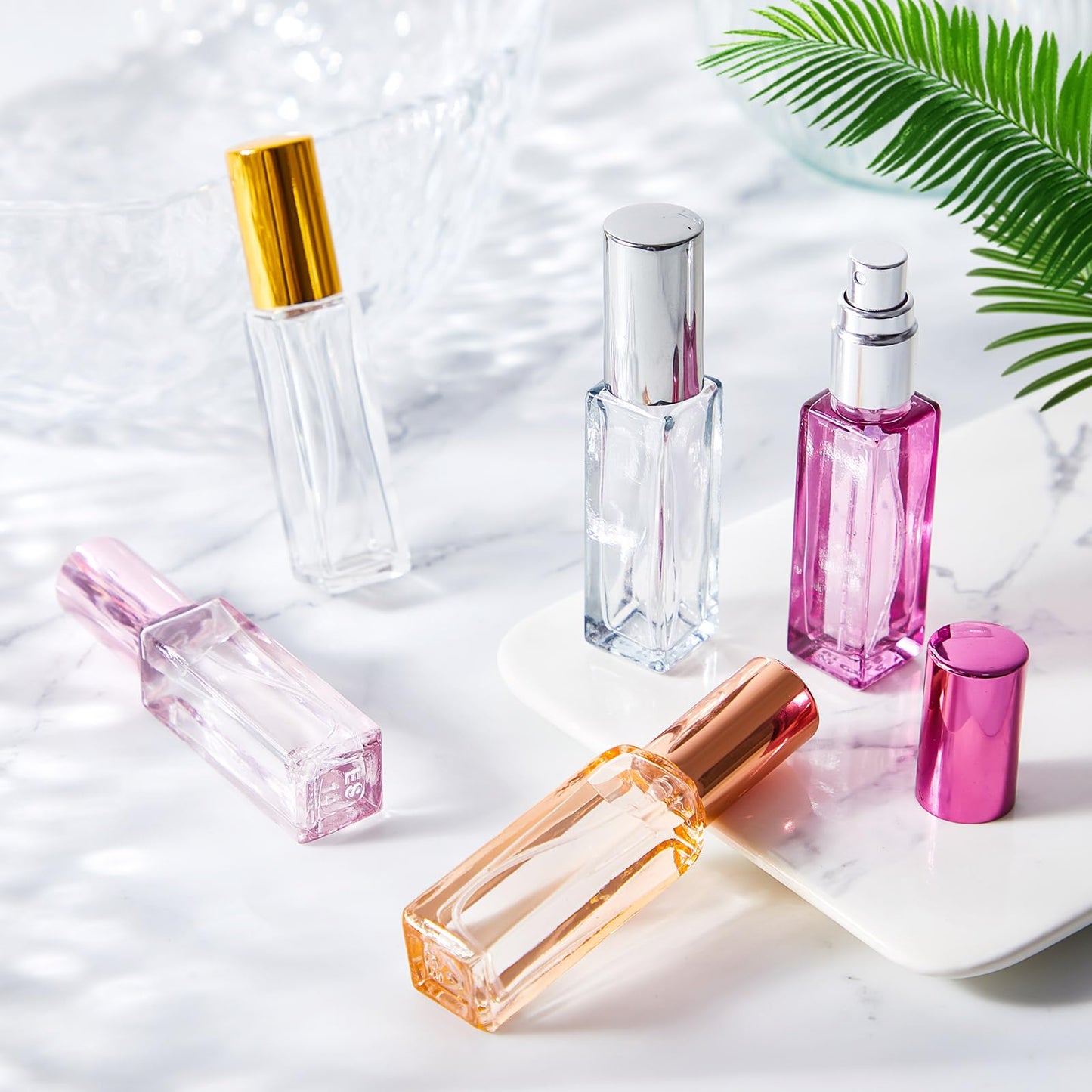 Singhoow 40 Pcs 10ml Perfume Travel Refillable, Mini Cologne Perfume Bottles Empty, Portable Sprayer for Travel Size Spray Bottle Pocket Glass Spray Bottles Toiletries Sample Dispenser