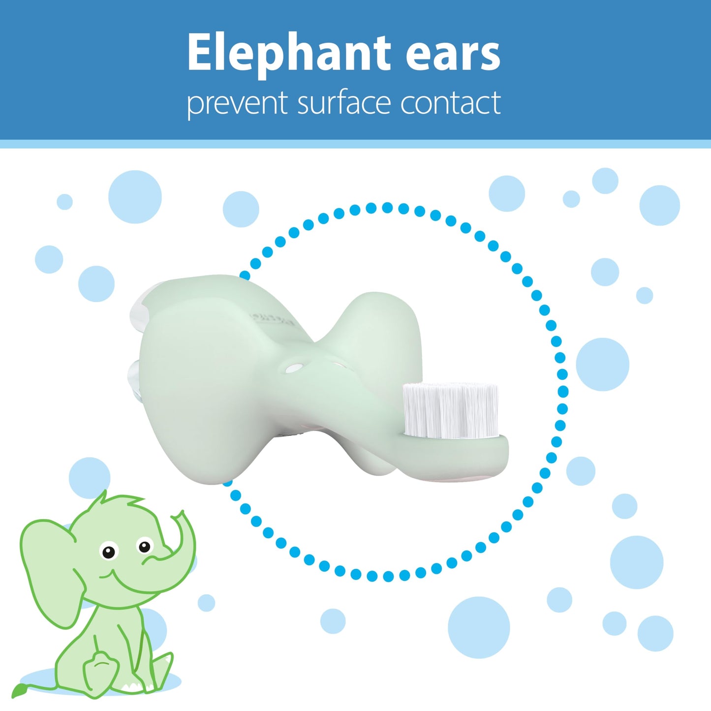 Dr. Brown's Infant-to-Toddler Toothbrush, Elephant, Mint, 0-3 Years
