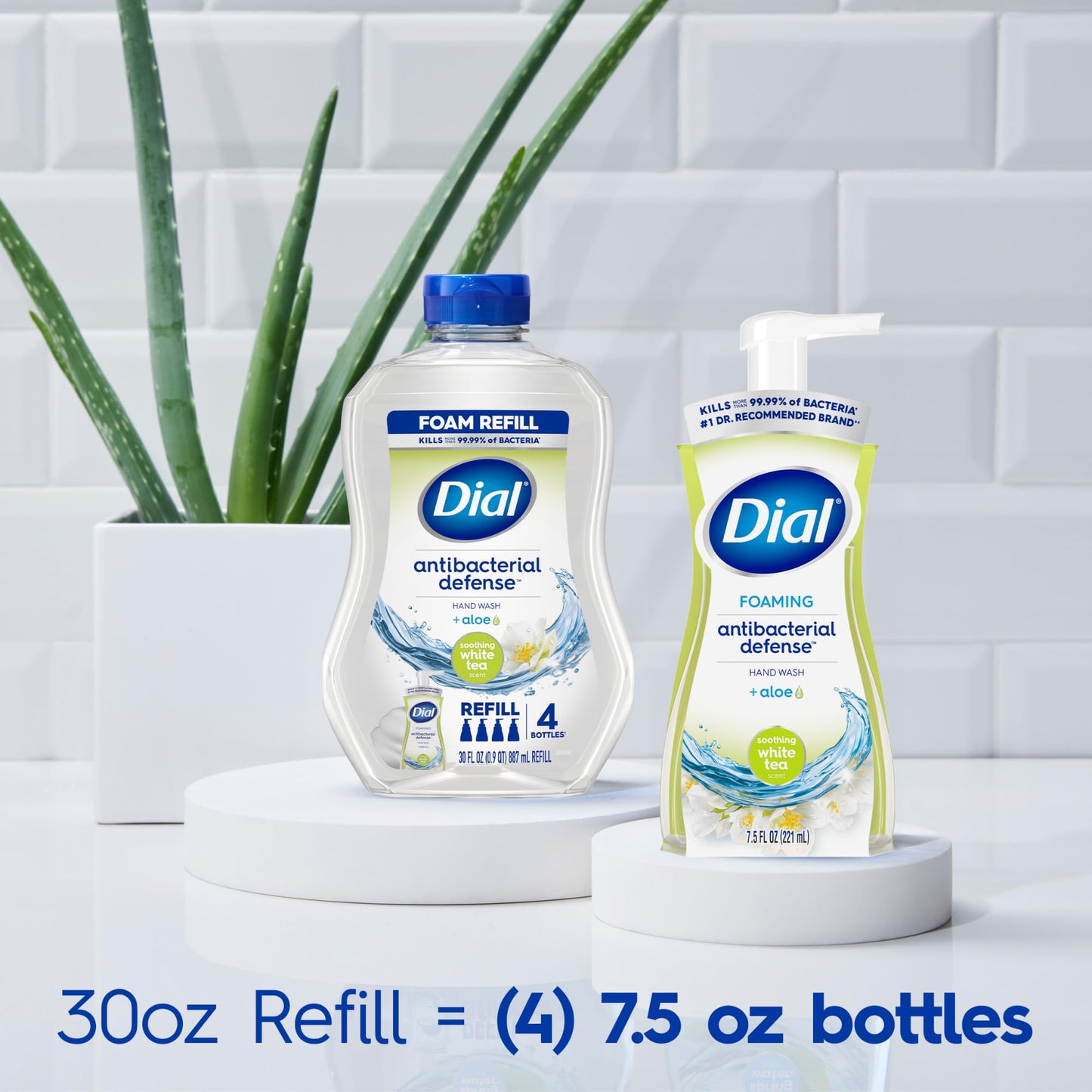 Dial Antibacterial Foaming Hand Wash, Soothing White Tea, 7.5 fl oz