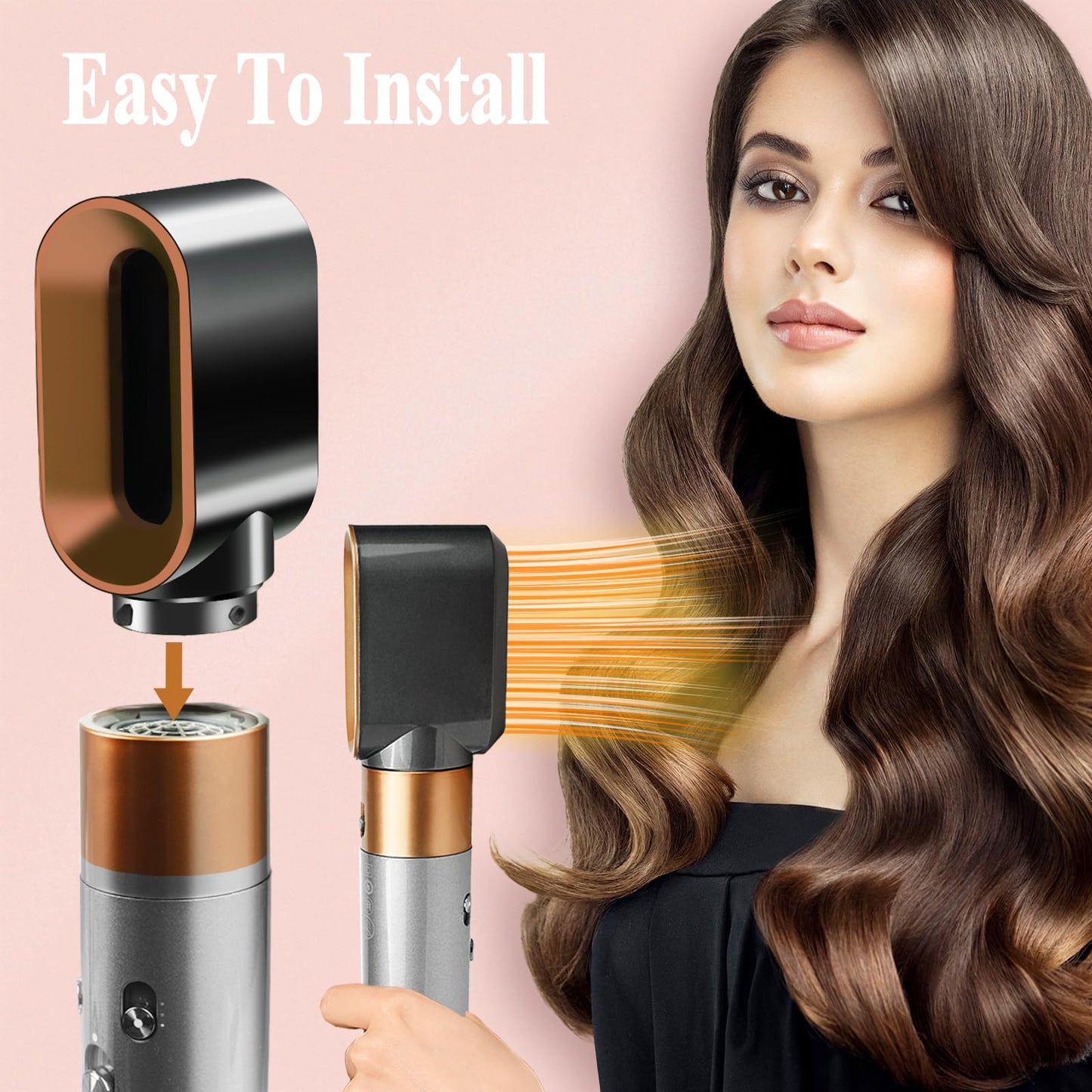 YTCHYYSK Large Round Volumizing Brush and Pre-Styling Dryer Attachment for Dyson Airwrap, Gold
