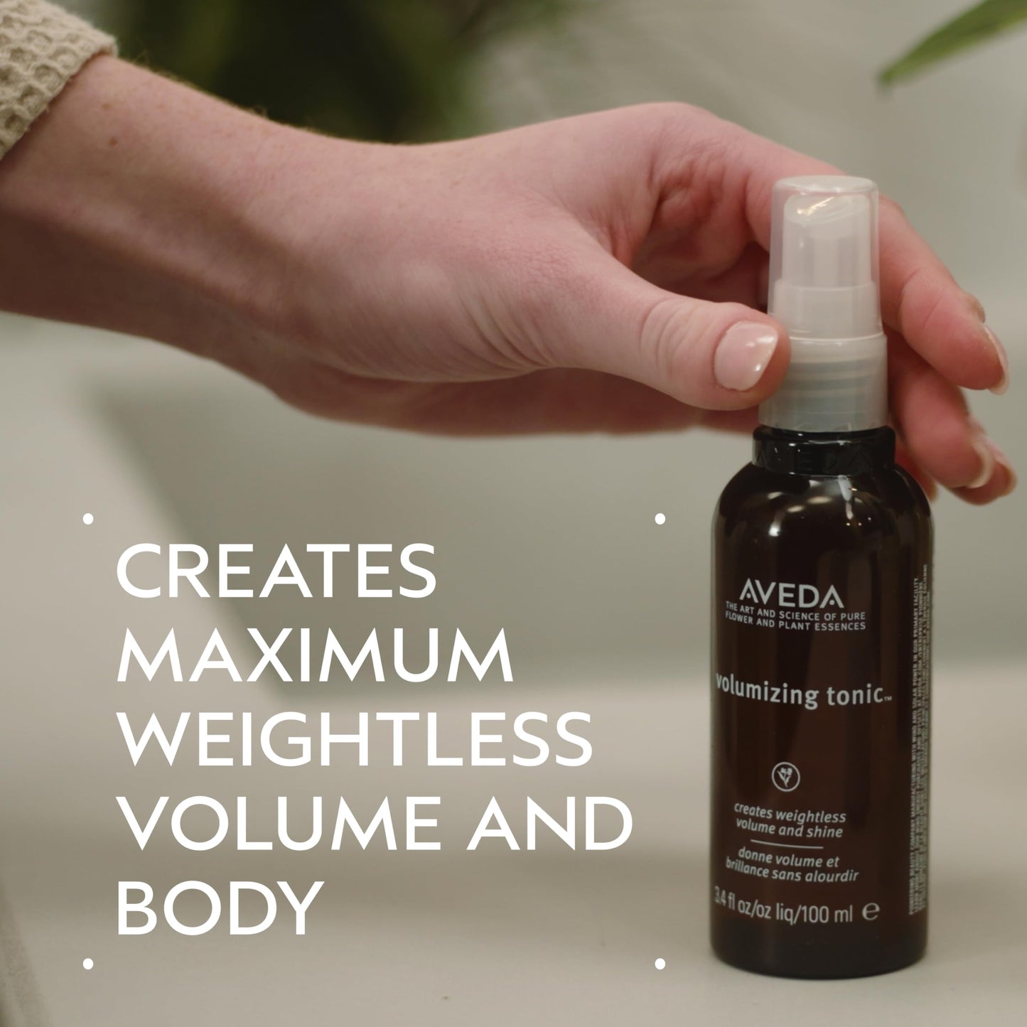 Aveda Volumizing Hair Tonic | Volume Spray for Fine and Medium Hair Types | Build Body + Shine | With Wheat Amino Acids and Certified Organic Aloe | 92% Naturally Derived*, 1.3 Fl Oz