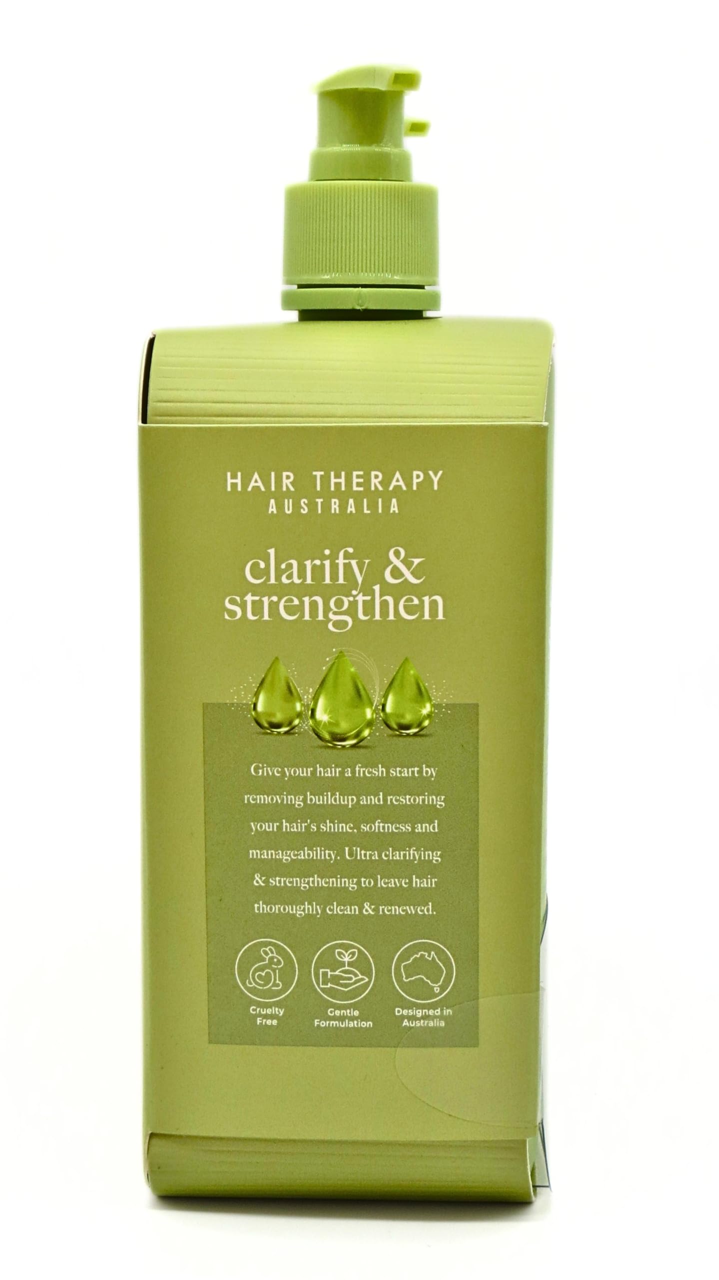 Hair Therapy Australia Clarify & Strengthen Shampoo & Conditioner Set | Rosemary + Mint Infused | Vegan & Cruelty Free, 2.11 Pound (Pack of 2), Green
