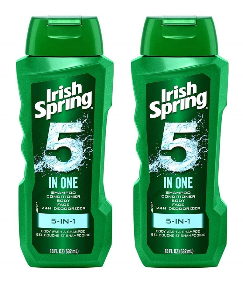 Irish Spring 5-in-1 Shampoo and Body Wash - Multi-Use Formula, 18 oz | Pack of 4