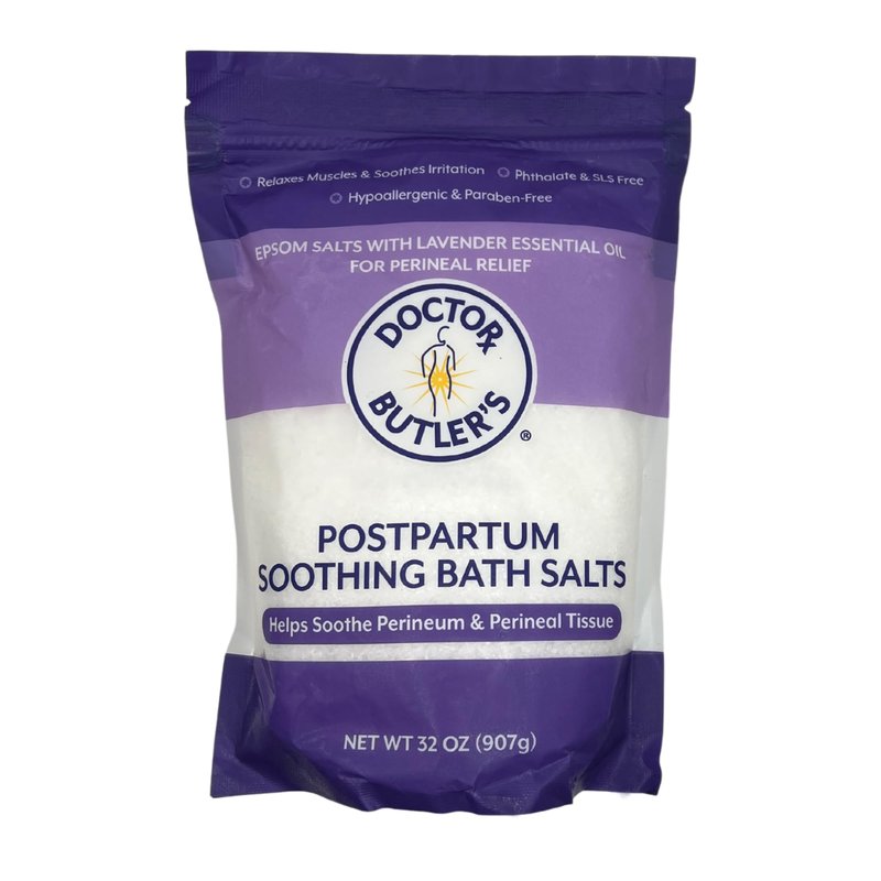 Doctor Butler’s Postpartum Soothing Bath Salts – Epsom Bath Salts for Women for Postpartum Recovery, Hemorrhoids, Discomfort, and Helps Soothe Perineum and Perineal Tissues After Birth (32 oz.)