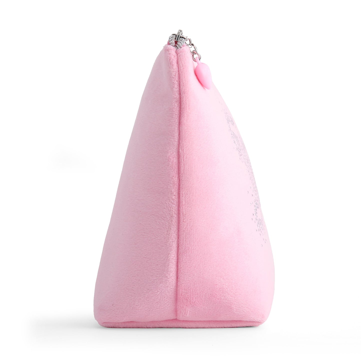 Juicy Couture Pink Makeup Bag Cosmetics Organizer Travel Essentials Top Zip Pouch Rhinestone Velour