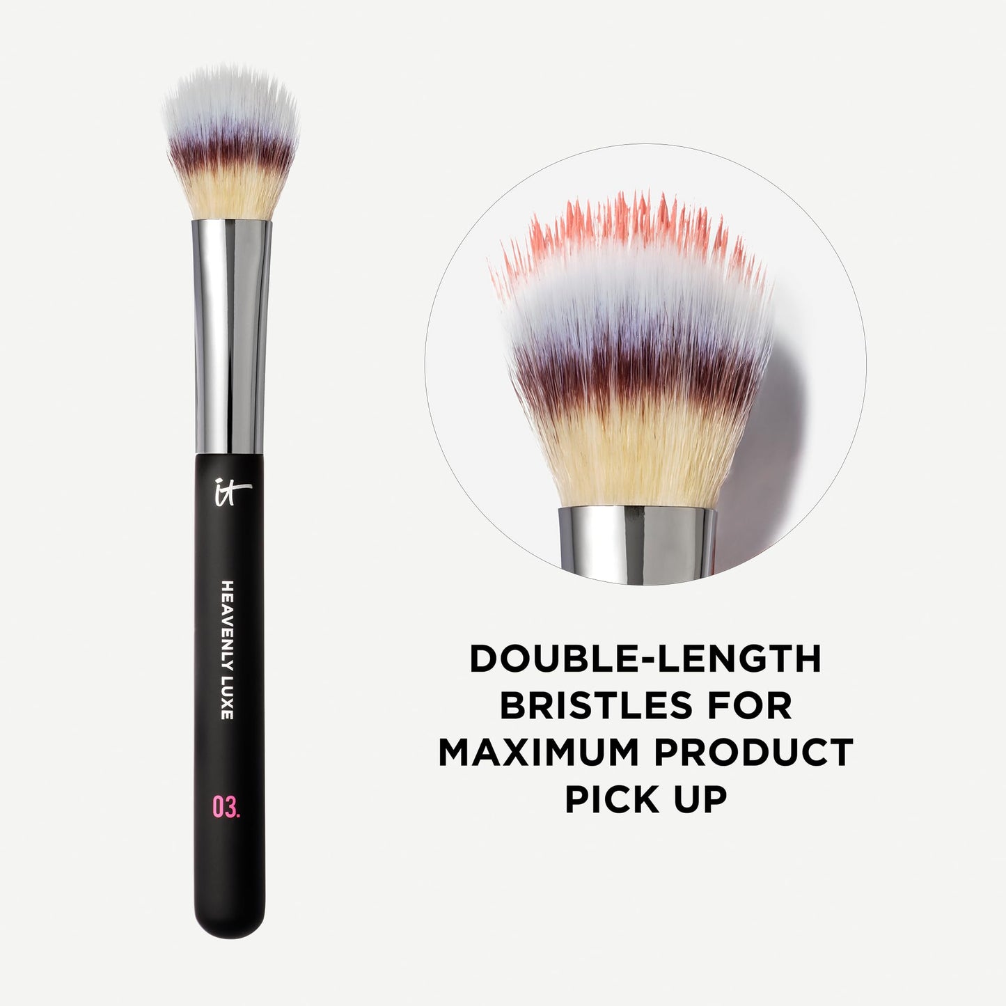 IT Cosmetics Heavenly Luxe Cream Blush Brush #3 - Face Brush for Blush Cream and Bronzer Blush - Soft Bristles - Flawless, Streak-Free Application