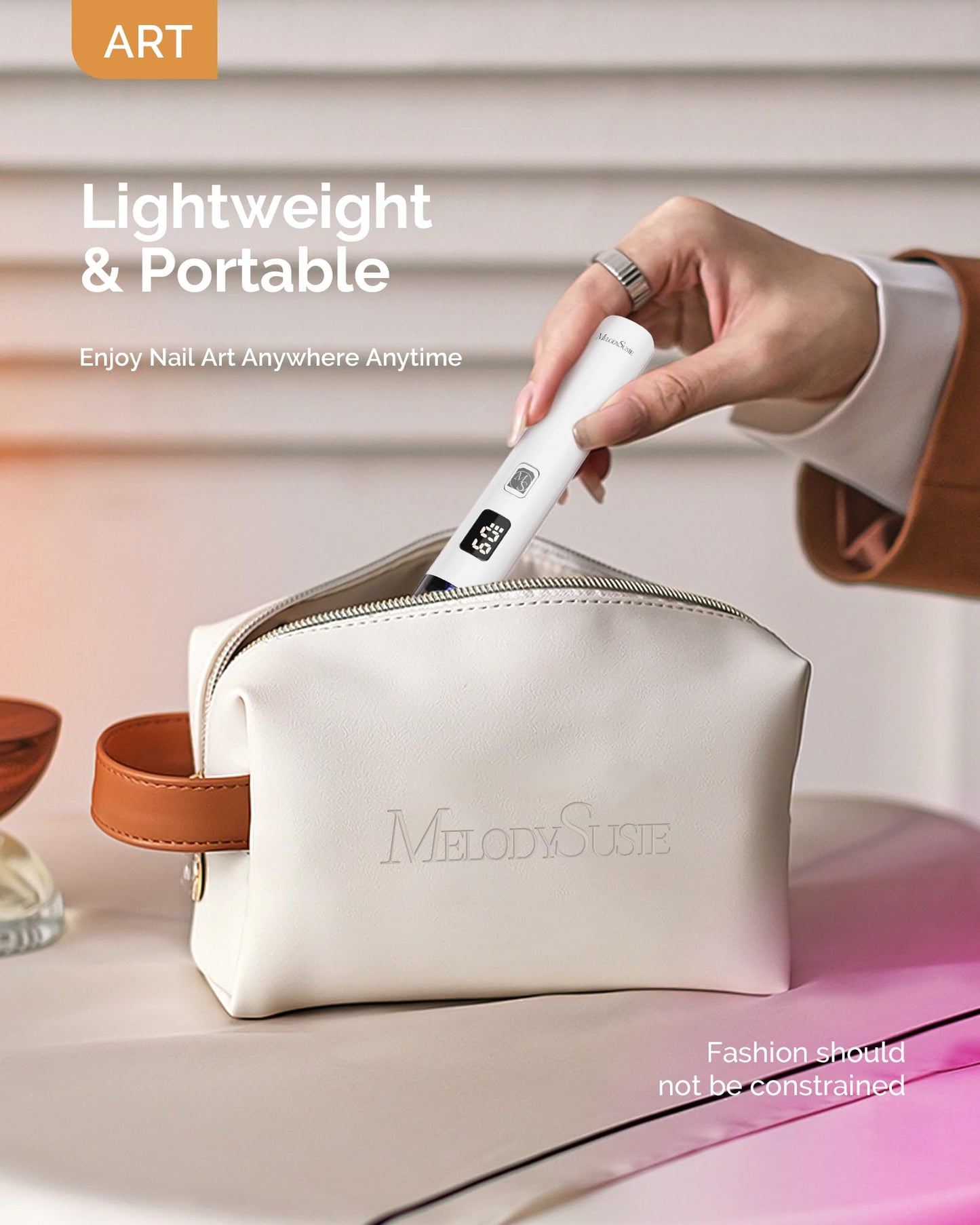 MelodySusie Portable Electric Nail Drill with Handheld UV Light for Gel Nails