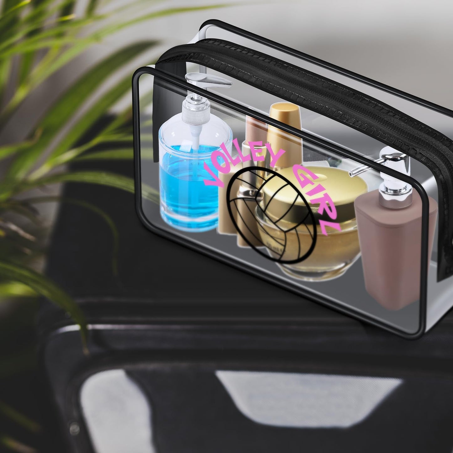 Abbylike 12 Pcs 7 x 4.7 x 2.4'' Volleyball Theme Cosmetic Bag Gifts Accessories for Makeup Bags PVC Clear Cheer Case Toiletry Zipper Pouch for Team Women