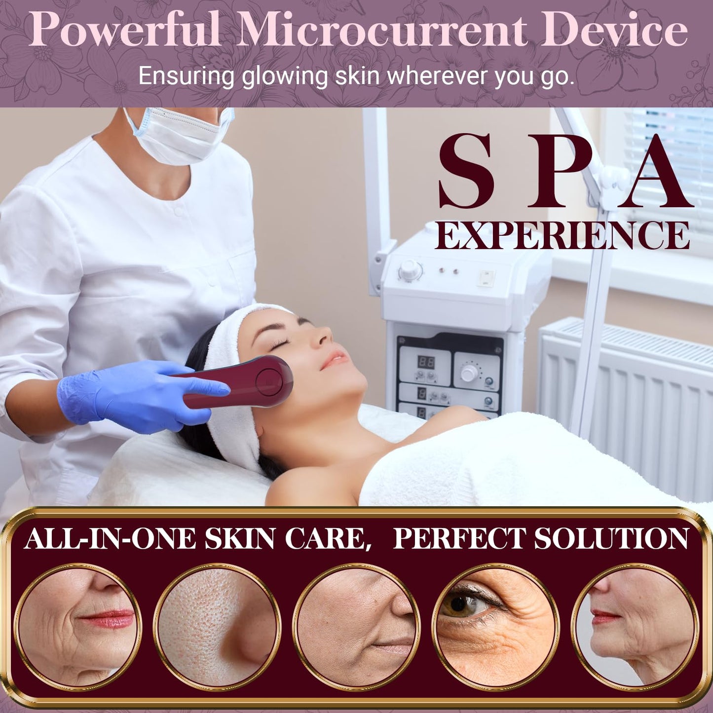 Smart Photon Micro-Current LED Light Therapy Wand - Red & Blue Facial Device for Anti-Aging & Skin Rejuvenation