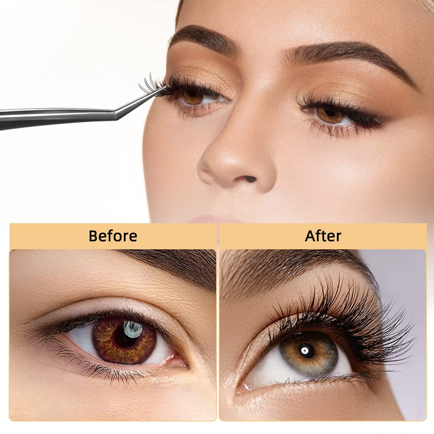 QUEWEL Lash Clusters 240Pcs Individual Lashes 10D 0.10C Curl 11mm Length DIY Lash Extension Soft False Eyelashes Wispy Cluster Lashes Easy to Create Natural Look At Home(10D-0.10C-11mm)
