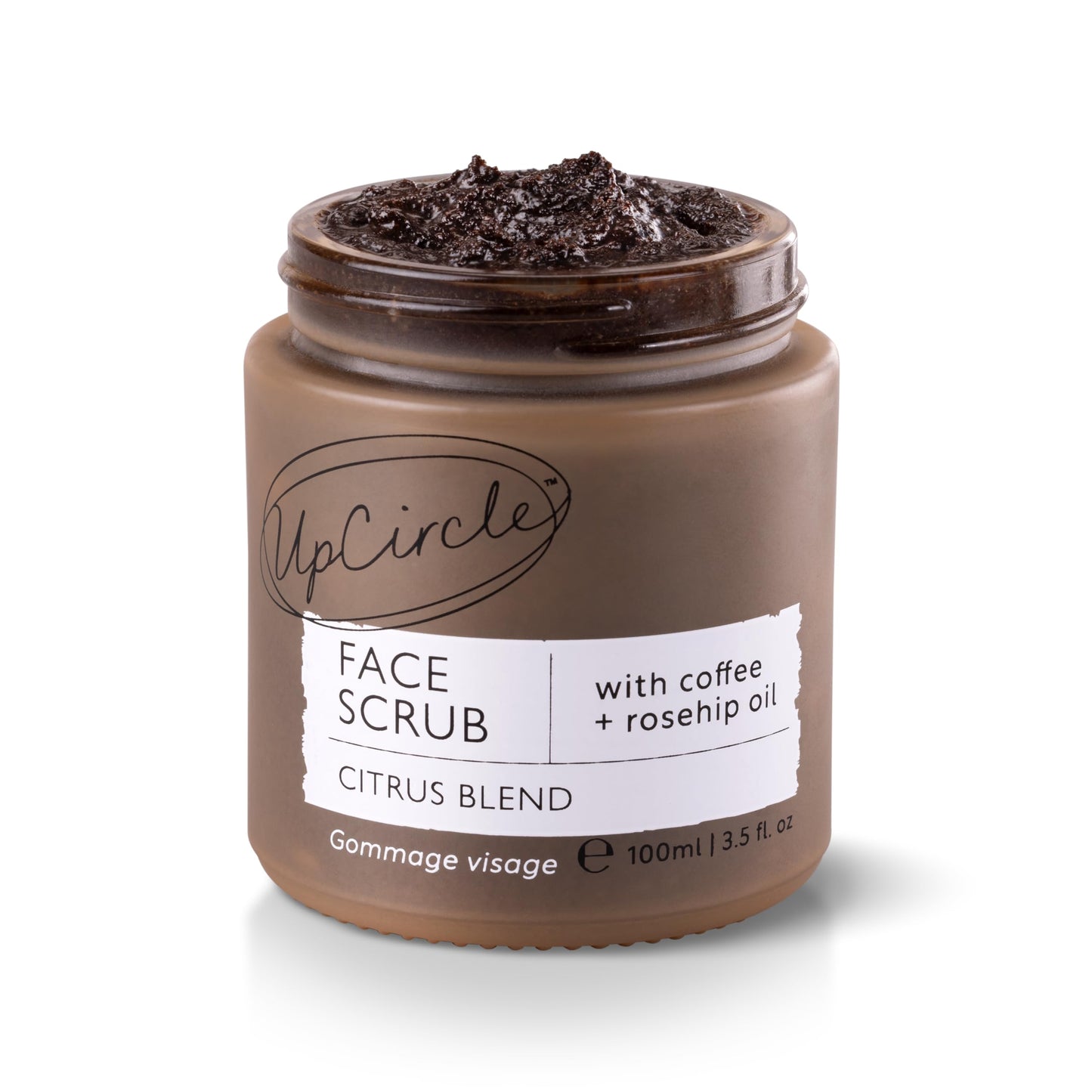 UpCircle Coffee Face Scrub - Floral Blend For Sensitive Skin 3.5oz - Chamomile, Shea Butter, Coconut + Rosehip Oil - Natural, Vegan Face Exfoliator For Soft, Smooth Skin