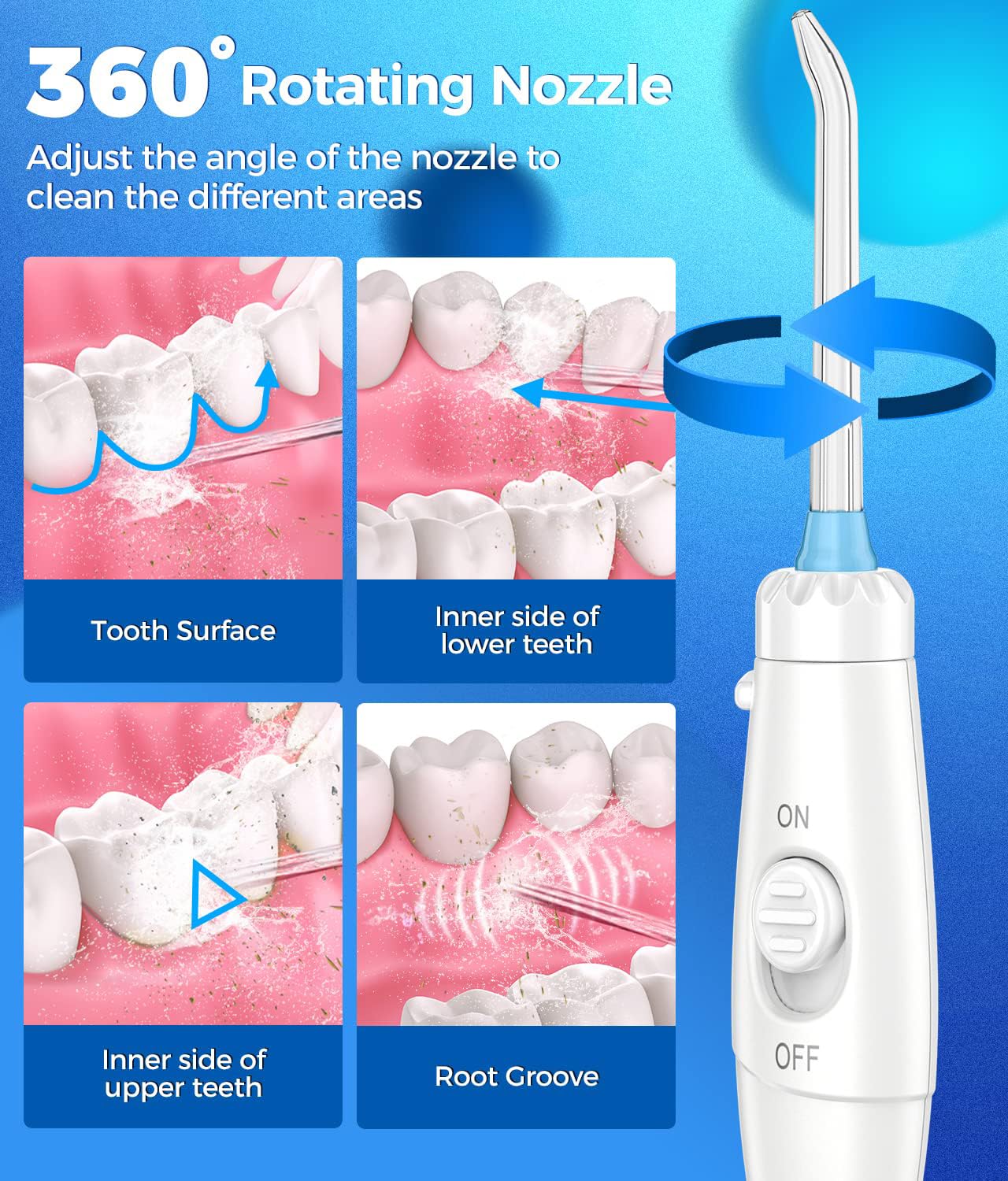 Electric Toothbrush and Water Flosser,600ML Oral Irrigator Water Flosser with 7 Jet Tips,10 Adjustable Pressure Settings,Sonic Electric Toothbrush with 2 Brush Heads,5 Modes(White)