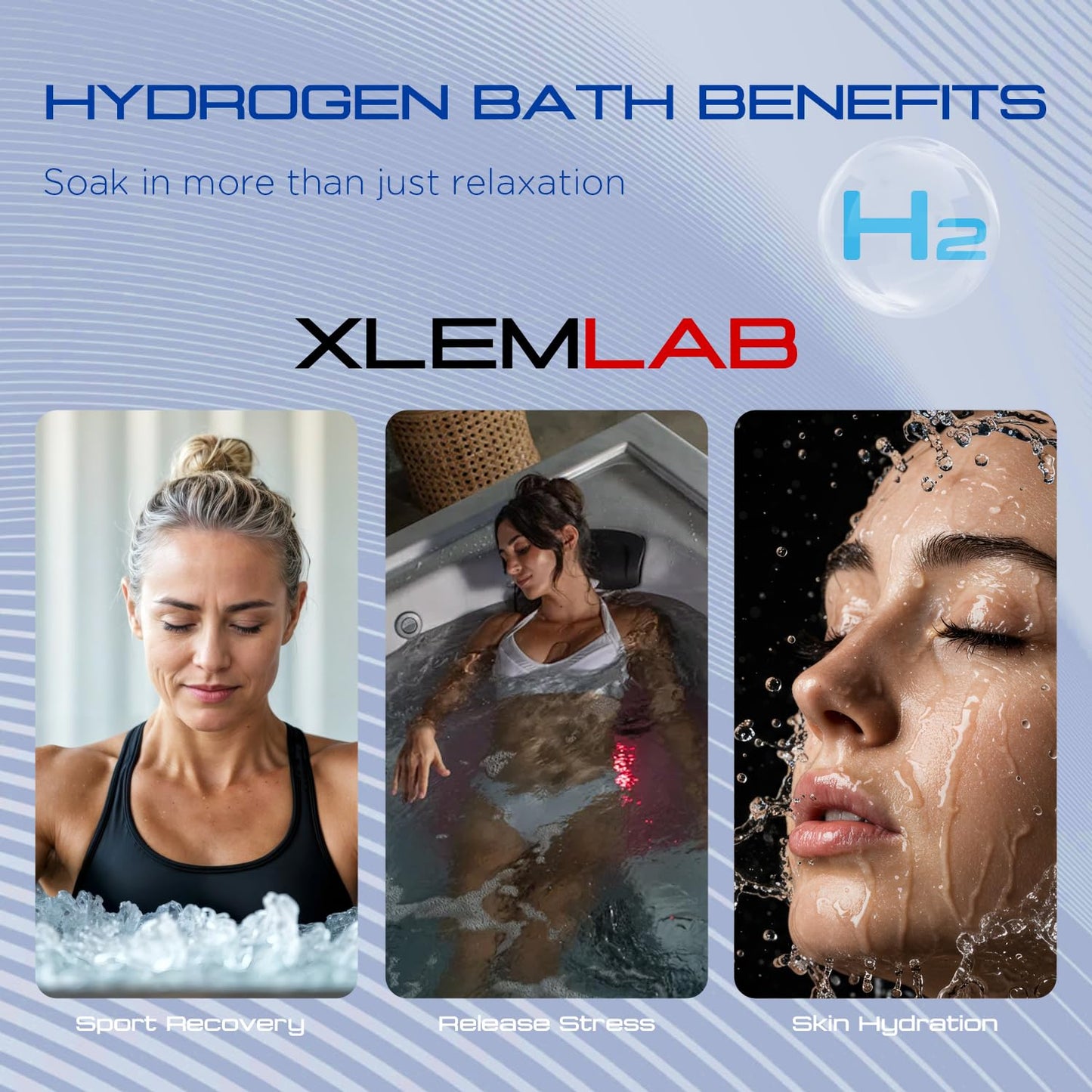 XLEMLAB 4 Packs H2 Hydrogen Bath Bombs for Women,Molecular Hydrogen Water Tablets for Spa,14 Days Reuseable,Antioxidant Anti-Aging, Relaxing Post-Exercise Routine, Muscle Recovery,Gift for Women