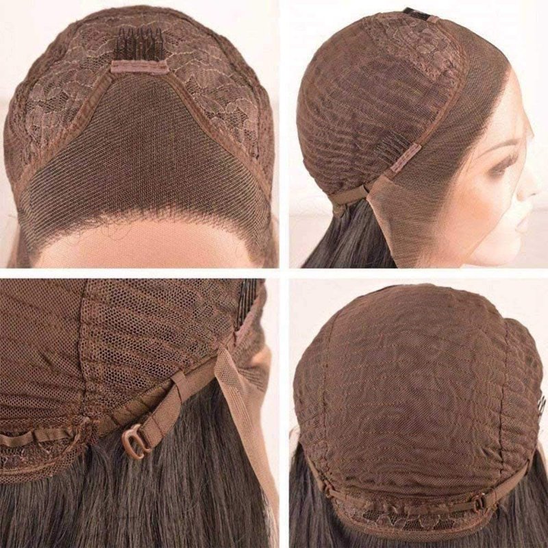 Brown Lace Front Wig for Women - Long Wavy Synthetic Hair, Heat Resistant Fiber | 6# Color