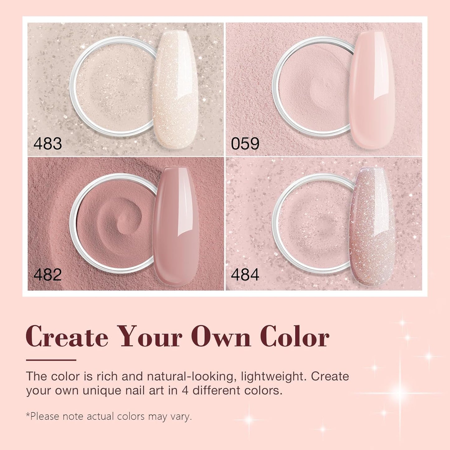 Azurebeauty Dip Powder Nail Kit - 4 Colors & 4 Dip Powder Liquids | 15ml for DIY French Nail Art