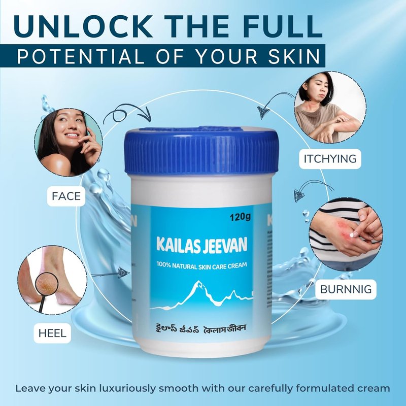 Kailas Jeevan Herbal Skincare Cream - 100% Natural Moisturizing Face Cream | 120g (2 Pack)