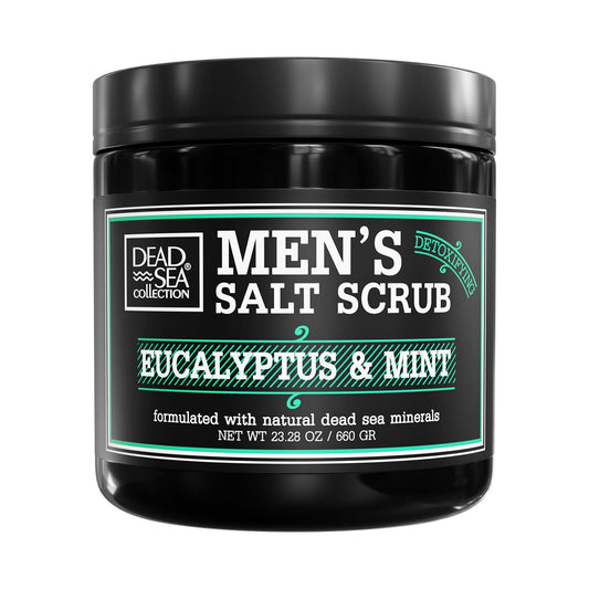 Salt Body Scrub Eucalyptus & Mint For Men– Moisturizes, Exfoliates & Nourishes Skin – Cleanses & Detoxifies with Dead Sea Minerals – Dead Sea Collection - 23.28 OZ