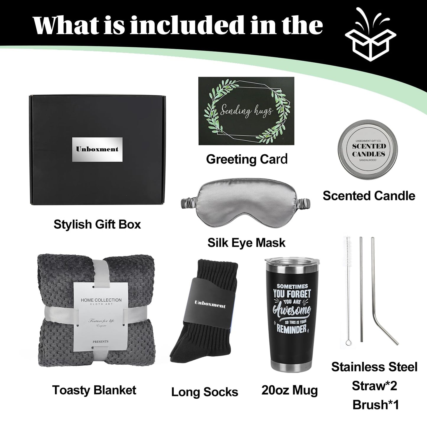 UNBOXMENT Care Package for Men, Get Well Soon Gifts Basket