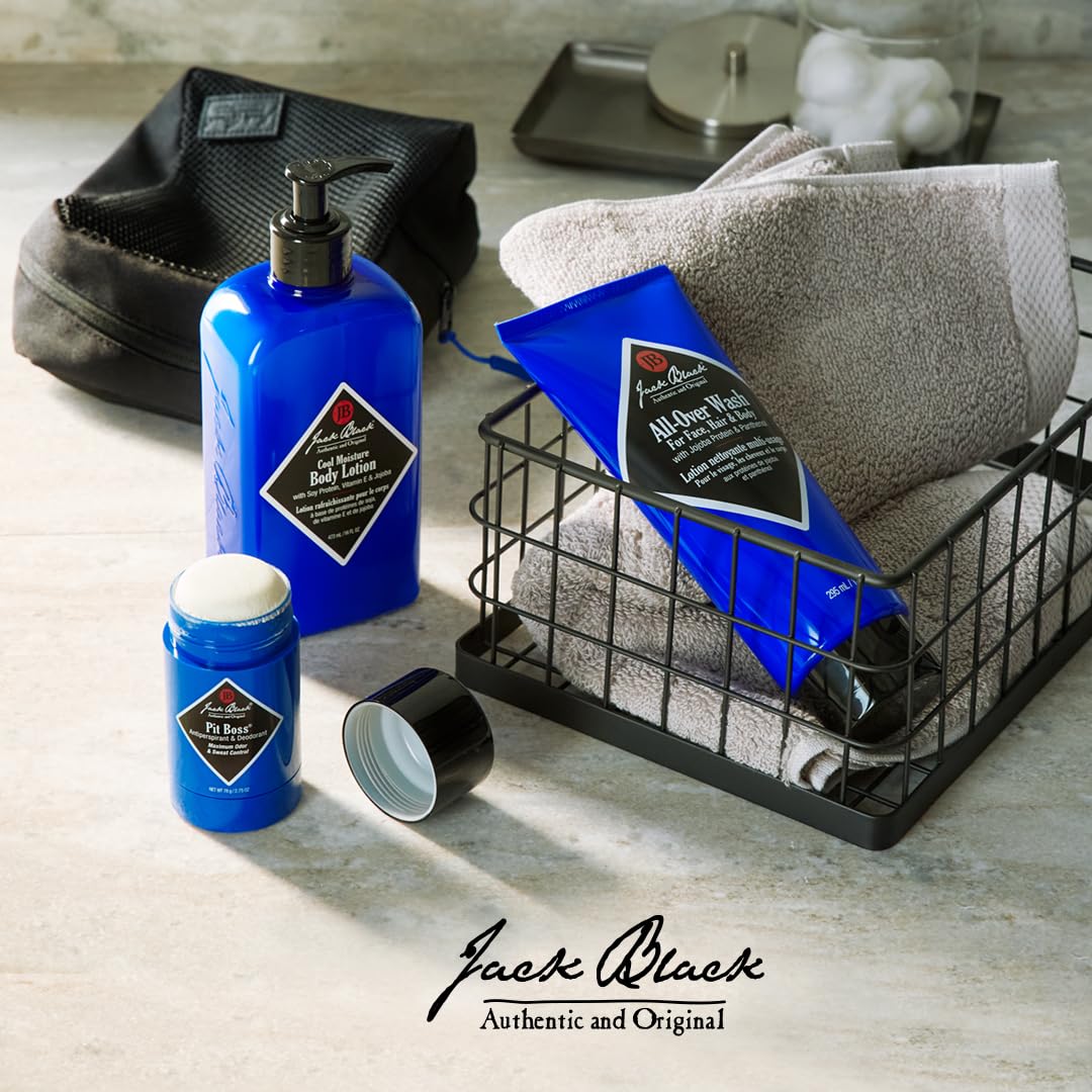 Jack Black Body Collection Set for Men - Mens Body Wash, Pit Boss Men's Deodorant, Body Lotion, Grooming Kit