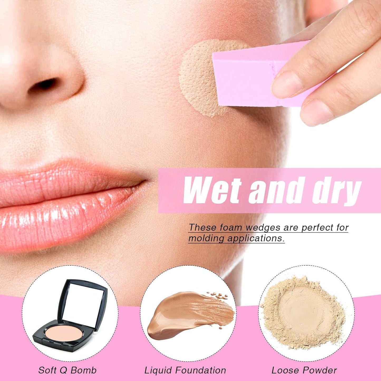 Makeup Wedges Sponges - 480 Pieces Triangle Applicators for Foundation & Eye Shadow | 4 Colors