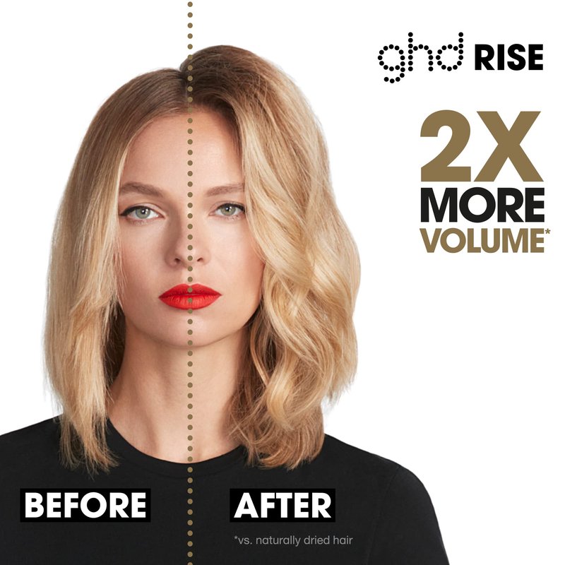 ghd Glide Hot Air Hair Brush (Black) + Rise Volumizing Blow Dryer (Black) Duo ― Hot Brush Hair Straighteners and Curlers for Maximum Lift, Fullness, and Body