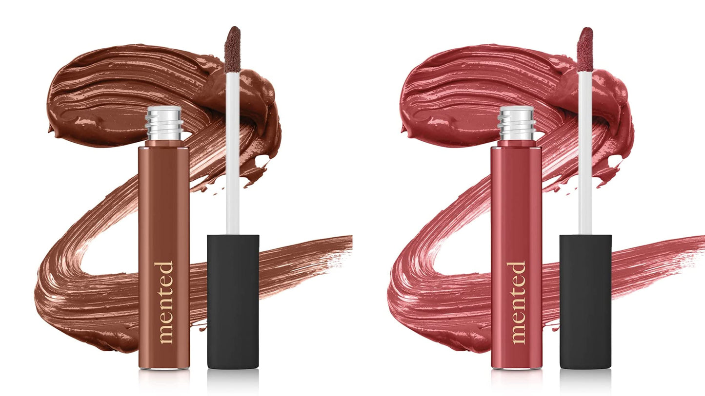 Mented Cosmetics Lip Gloss Bundle | Vegan, Paraben-Free, Cruelty-Free Gloss Topper | Long Lasting and Moisturizing Lipgloss (Send Nudes & Mauve Over)