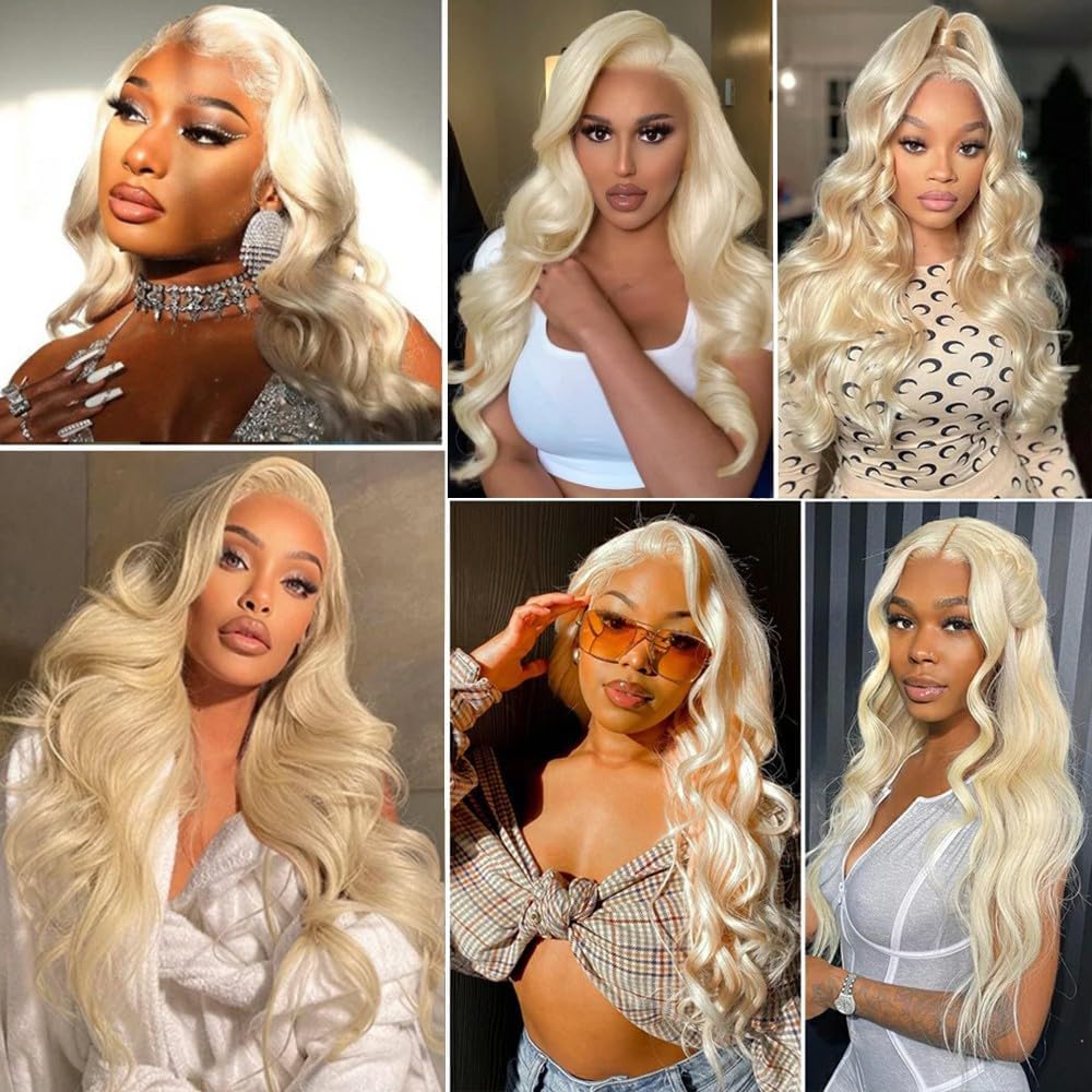 Blonde Bundles Human Hair 613 Body Wave 3 Bundles 16 18 20 inch Unprocessed Virgin 613 Blonde Bundle Human Hair Extensions AuokMar