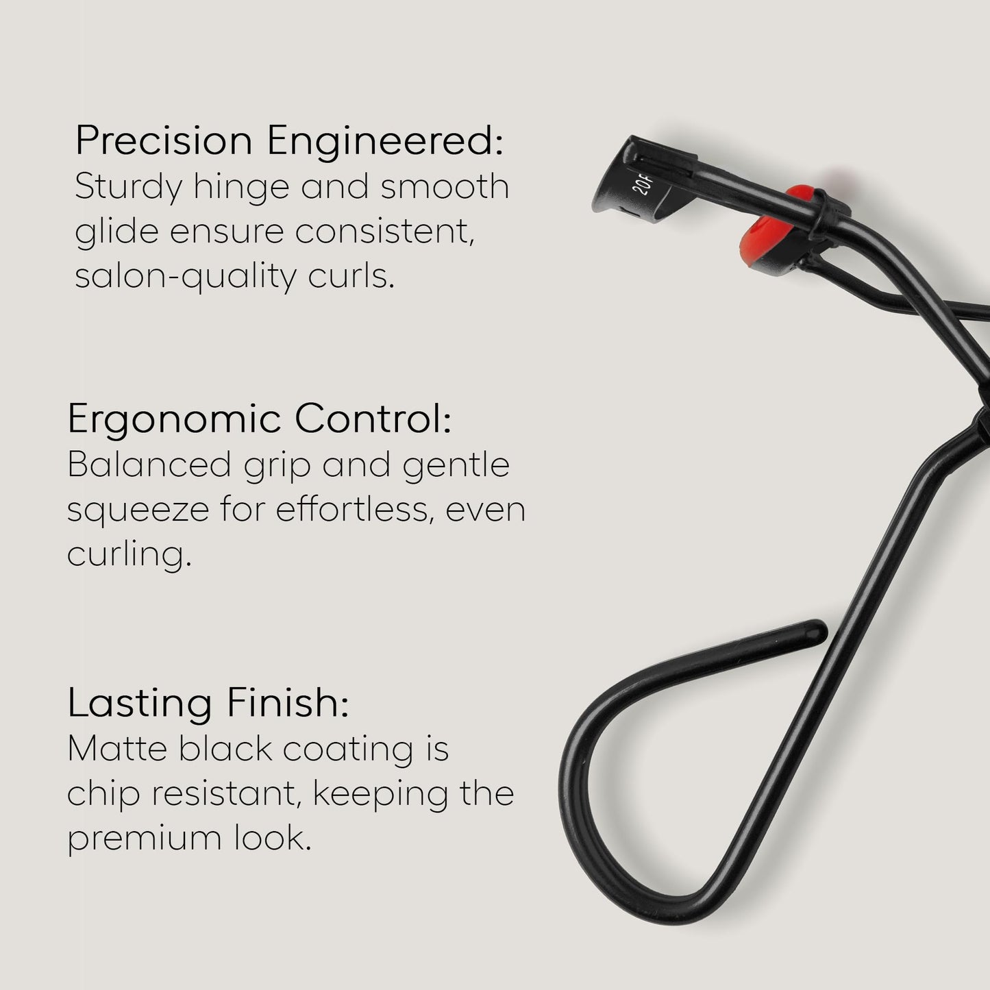 rephr 20R Wide & Flat Eyelash Curler, Double-Barrel Design with 5 Refill Pads, New Improved Durable Coating, Curvature for Universal Eye Shapes
