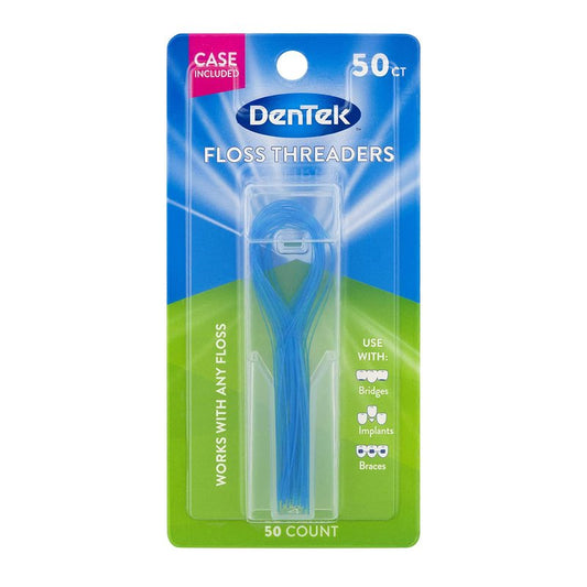 DenTek Floss Threaders for Braces, Bridges & Dental Implants, 50 Count