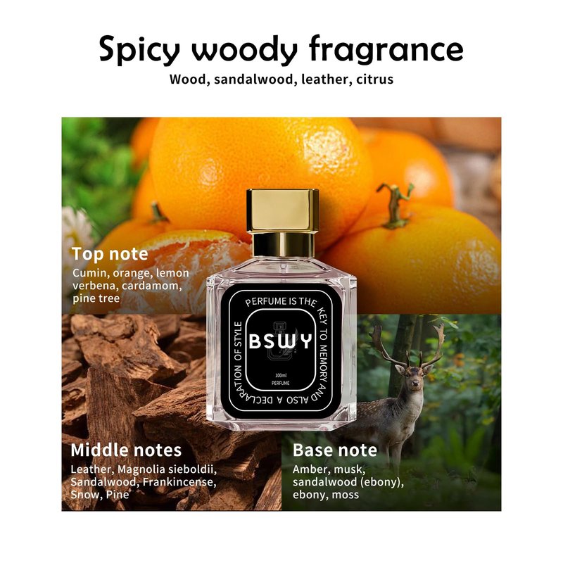 Perfume & Cologne for Men - Daily & Nighttime Eau de Parfum - Long Lasting 8-10 Hours Fragrance with Wood, Citrus, Agarwood, Leather, Vetiver and Musk - 100ml / 3.4fl oz