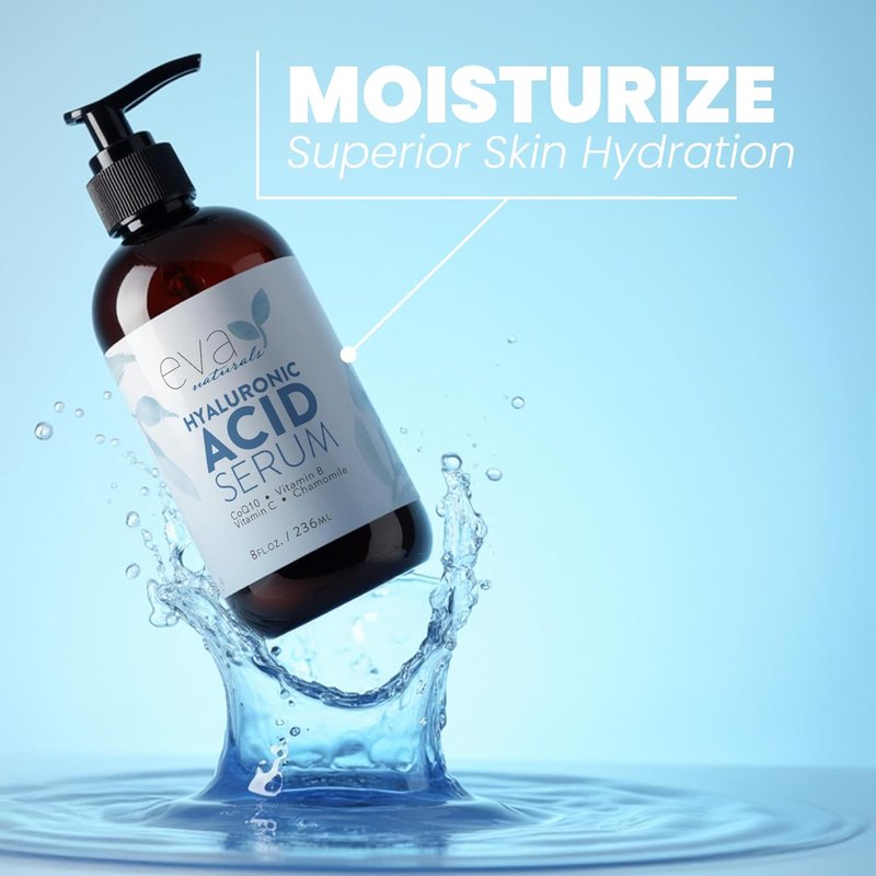 Hyaluronic Acid Serum for Face - Anti-Aging Hydrating Formula with Vitamin C, B & E | 8 Oz