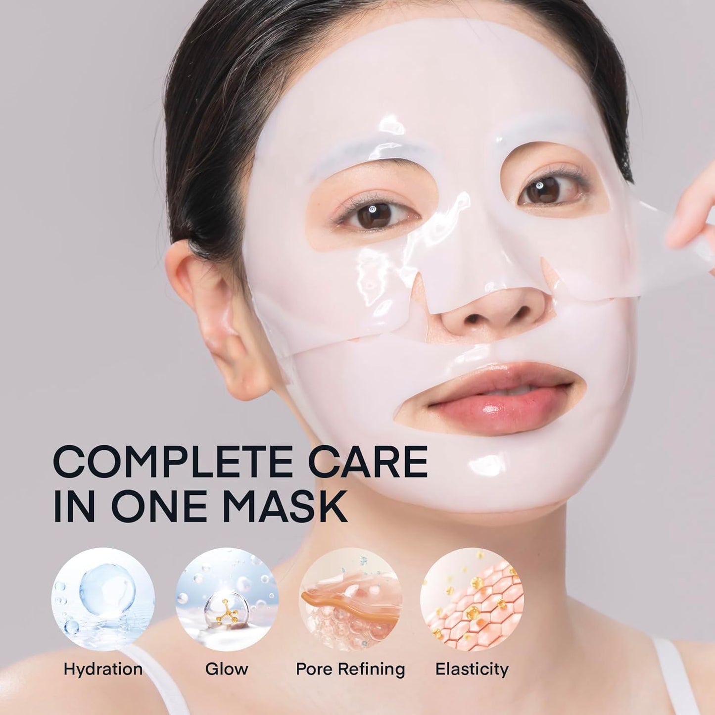 Real Deep Bio Collagen Face Mask - Korean Hydrogel Overnight Masks for Hydration & Glow | 8 x 33g
