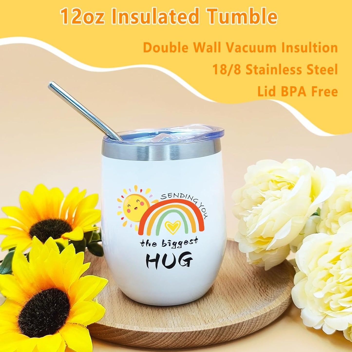 Get Well Soon Gift Basket - Unique Sunshine Care Package with Inspirational Sunflower | Healing Gifts for Women & Men