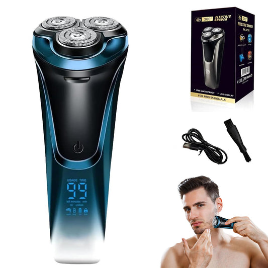 Snapbuy Electric Razor for Men, Snapbuy Electric Razor Pro of Father, Ipx7 Waterproof Cordless Shaver with 90-Min Runtime, 4D Floating Head Rotary Shaver, Fast Charging