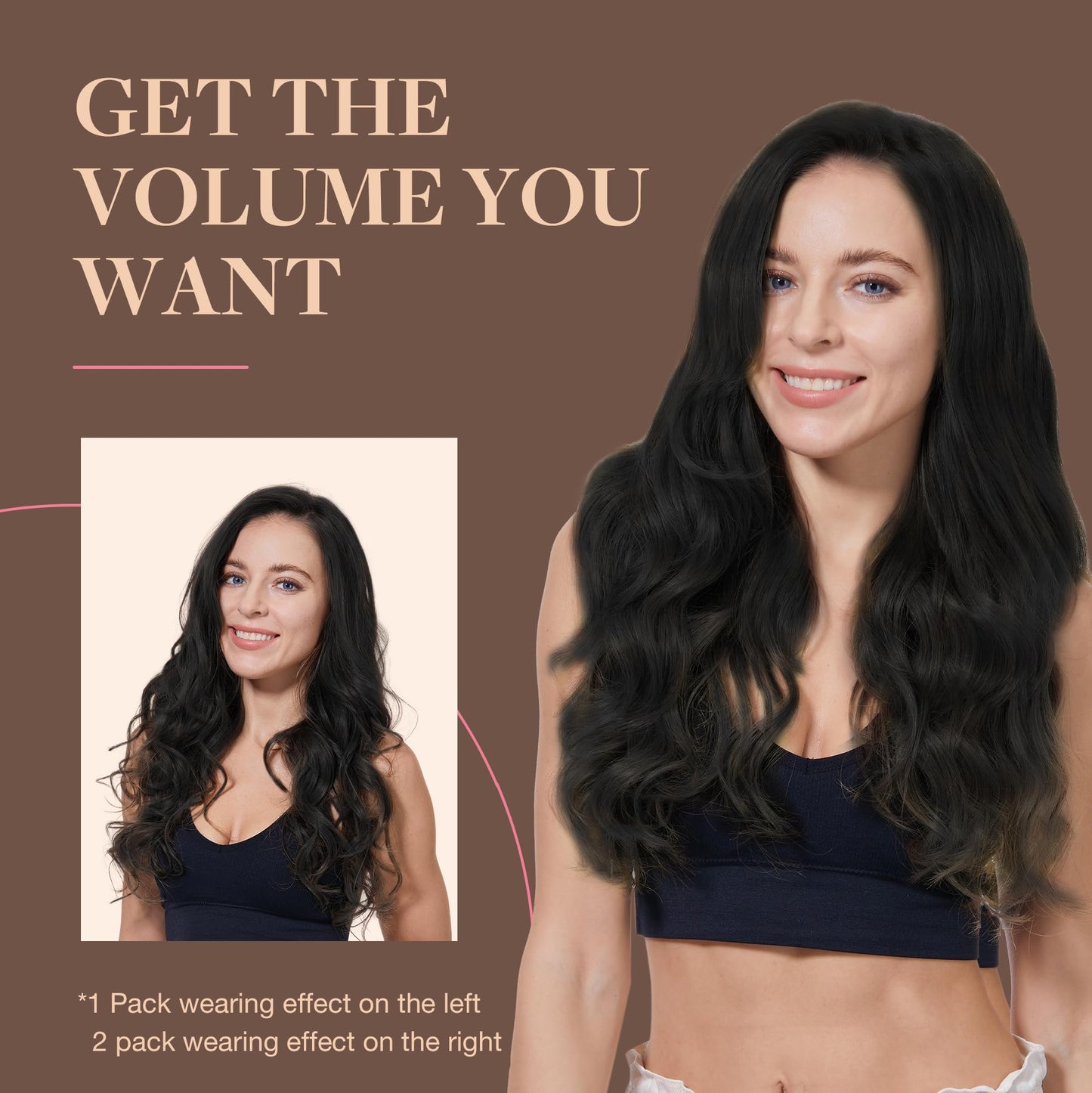 GOO GOO Clip in Hair Extensions Real Human Hair, Remy Human Hair Extensions Clip ins for Women, Natural Human Hair