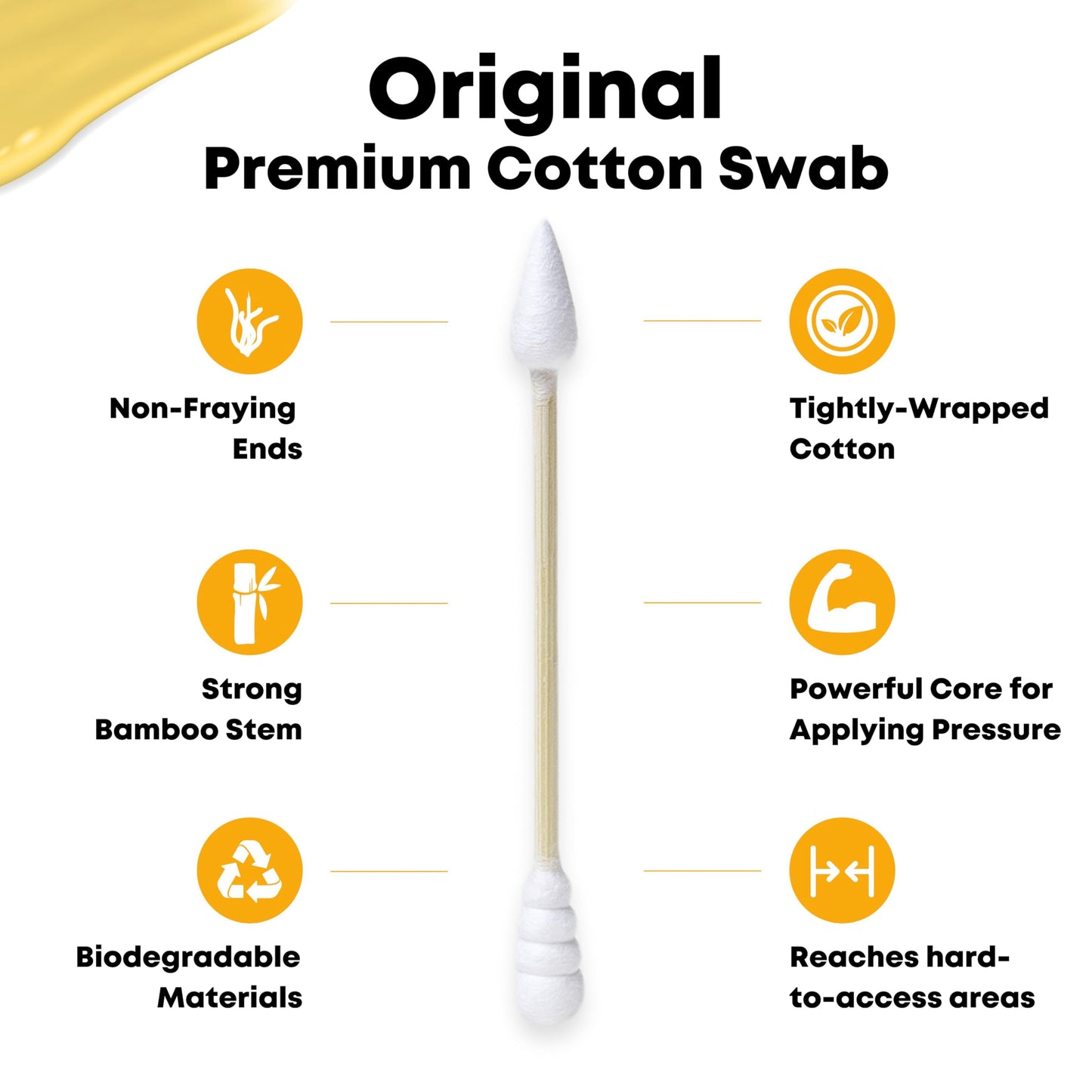 TerpTitans Original – 200ct Boxes (Pack of 6) – Strong Bamboo Cotton Swabs | Dual-Tip: Spiral for Maximum Absorption & Fine Point for Pinpoint Precision